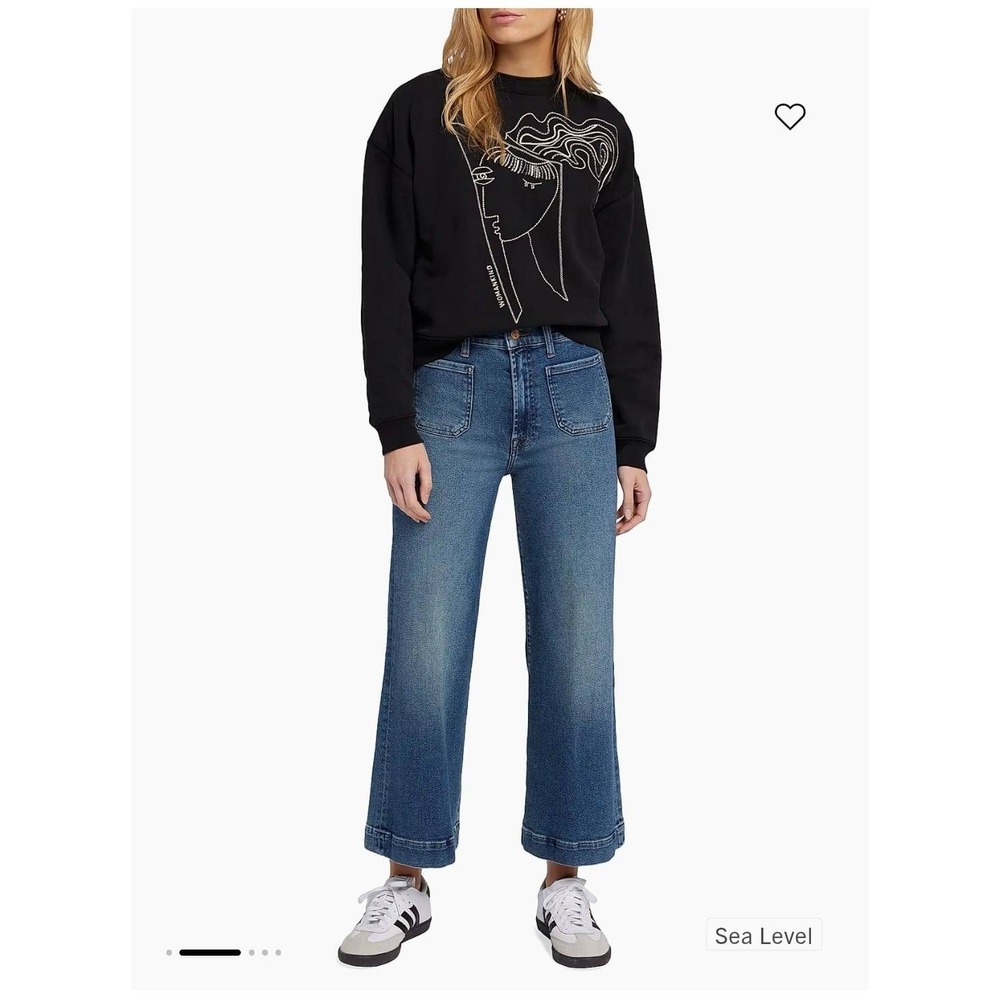 7 For All Mankind Luxe Vintage Sea Level Wide Leg Patch Pocket Jeans‎ Blue 31